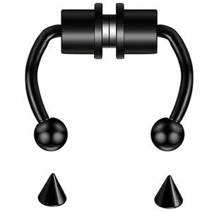Stainless Steel Magnetic Septum Nose Ring Non-Pierced Clip On Fake Nose Ring